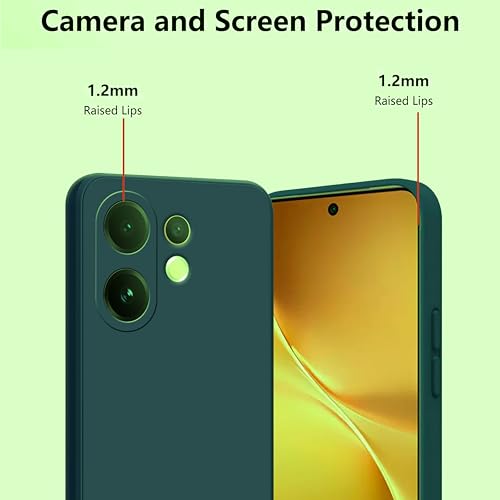 Image of SBMS Silicone Back Cover Case for Vivo V60 5G /V60e 5G /T4 Pro 5G | Soft Micro-Fibre Lining Inside | Camera Protection Bump | Shockproof Back Cover Case for Vivo V60 5G (Candy Cloth Green)