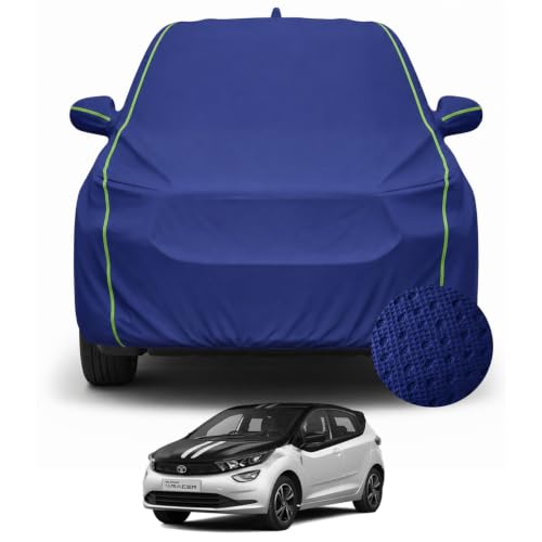 Image of Pivalo Premium Car Cover for Tata Altroz 100% Waterproof All Weather Protection Dustproof 3 Layer PP & Soft Cotton Inner Lining Fabric Tripple Stitched Secure Fit Full Body Cover (Tiebond Blue)