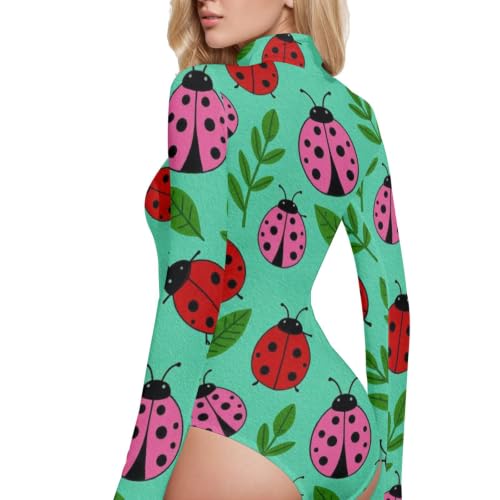 Bodis de manga larga GuoChe ropa moldeadora para mujer sexy de cuello alto 3