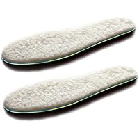 UK 2.5 EU 35 Sheepskin Insoles Soft Warm Winter Thick Thermal Lambswool Insoles, Warm Comfort Fluffy Fleece Insoles for Work Boots Slippers Walking Hiking Fur Mens Womens Kids, White