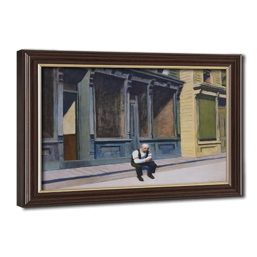 Toile Sunday Edward Hopper avec cadre - Solution déco pour habiller un petit mur