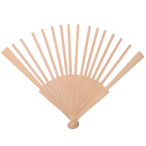 NUOBESTY Abanico de madera de hueso de abanico, marco de abanico delicado para novia, marco de madera, kit de fabricación de abanicos de mano, herramienta de fabricación de abanicos, marco de abanico