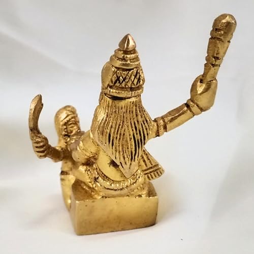 Figura de Diosa Hindú Maa Baglamukhi de Latón 3 pulgadas miniatura 4
