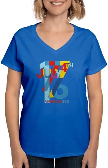 CafePress America250: The Declaration Women's V Neck T Shirt Womens Cotton V-Neck T-Shirt