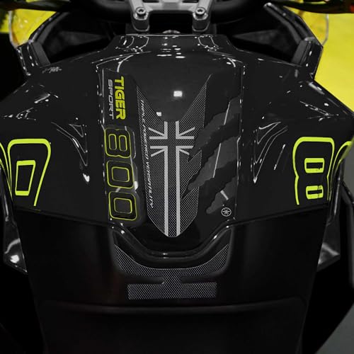 labelbike - Autocollant 3D Moto Réservoir Protection et Décoration en Résine Compatible avec Triumph Tiger 800 Sport 2025 - Couleur Jaune - Sapphire Black