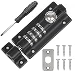 Weielt Digit Combination Locking Bolt, 4 Digit Sliding Lockable 120mm Stainless Steel Silded Garden Gate Latch for Wooden Gates, Gate Door Bolt Lock with Anti-Tamper Screws (Black)