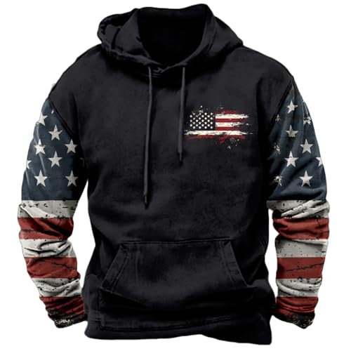Image of domirica Hoodies For Men Western Cowboy Pullover Big And Tall Comfort Fashion Cool Novelty Graphic Hooded Sweatshirt