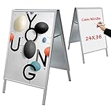 T-Sign Snap Open Aluminum A-Frame Sidewalk Sign for 24