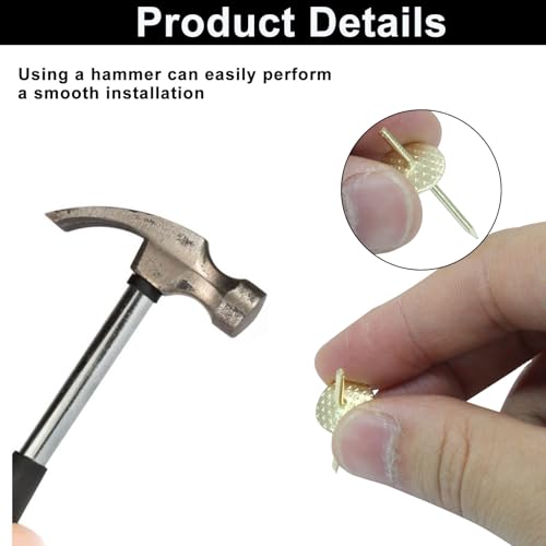 Image of Waziaqoc Picture Hangers for Drywall, 60Pcs, Golden | One Step Hangers, 20lbs Capacity, Nails Iron Alloy, For Wooden Clock, Mirror, Photo Frame