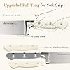 Knife Set,Astercook Kitchen Knife Set with Block 14-Piece Full Tang Stainless Steel Knives with Sharpener Dishwasher Safe and Anti-Slip Ergonomic Handle Elegant Cream White Utensils Set