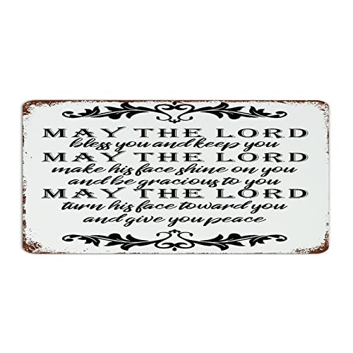 Autravelco May The Lord Bless You And Keep You Customized Metal Signs Decorative Cabin Signs Room Decor For Men Metal Plaque For Home Shop Pubs Club 6X12 Inch #TOP4