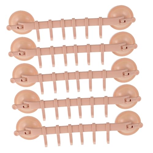 Sosoport 5Pcs Movable Kitchen Hooks Wall Mounted Storage Rack for Bathroom and Household Strong Suction Cup Design Stylish for Easy Organization Any Room