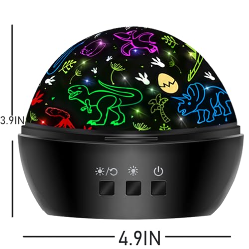 image for JKGIFTS Dinosaur Night Light Toys for 3-8 Year Old Boys,Dino 2 in 1 Pr