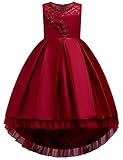 Big Girl Dresses Christmas for Wedding Special Occasion Bridesmaid Dresses for Girls 12-14 Elegant A Line Sleeveless Floral Printed Summer Girl Dresses Size 14-16 15 Years Old Princess (Wine 170)