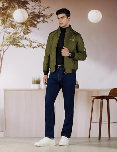 Image of Qube By Fort Collins Men's Polyester Standard Length Regular Fit Lightweight Winter Jacket - Sporty, Stylish & Warm Outerwear for Cold Weather
