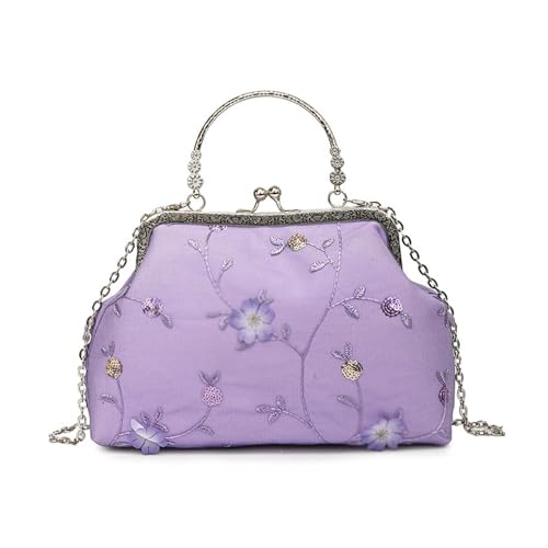 Sac Cheongsam rétro et élégant : petit sac carré à bandoulière pour femme au style national