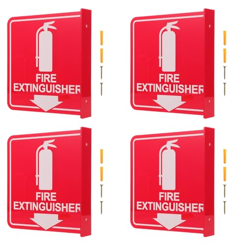 Panneau signalisation extincteur double face rouge 15 cm pour sécurité entreprise