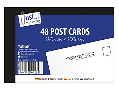 Tallon Just Stationery Post Card (Pack of 48), White-black, 140x100mm