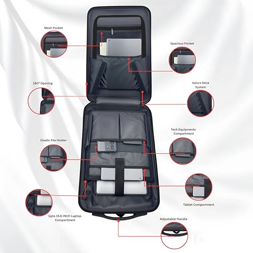 Image of Tukzer Hard Shell Laptop Travel Backpack Aliens Series-ABS Material with 7 Multi-Utility Compartments for Laptops up to 15.6 inch,Tablets, ipad, Smartphones, powerbank, HDD etc for Office and Travel-BLK