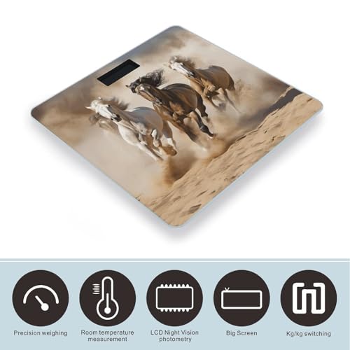 Báscula Digital de Baño Tres Caballos Corriendo 26x26 cm miniatura 3
