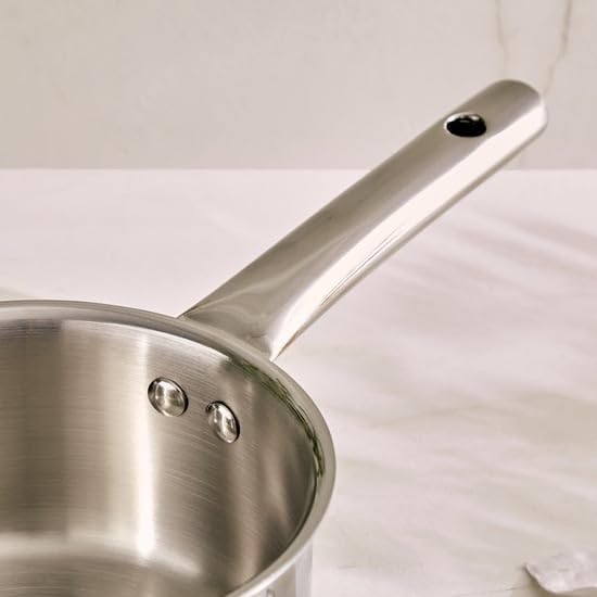 Triply Stainless Steel Sauce Pan | 16cm 1.5L Tea Chai Milk Pan | Strong Stainless Steel Handle | Non Toxic Rust Free | Induction Gas Electric... - Image 4
