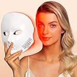NEWKEY LED Face Mask Light Therapy,Red Light Therapy for Face Wrinkle Blue Light Therapy Mask for Face Acne,150LEDs,10 Min Auto Shut off, Wired
