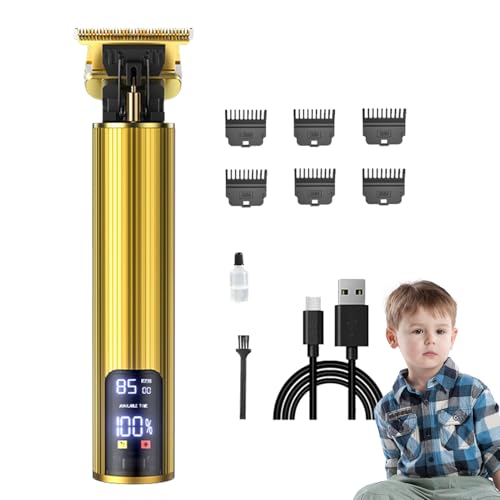 Electric Rechargeable Hair Trimmer - steel barber clipper, cordless grooming | professional LED display haircut kit for home use, unisex hair clipper set for men women kids hair styling and d