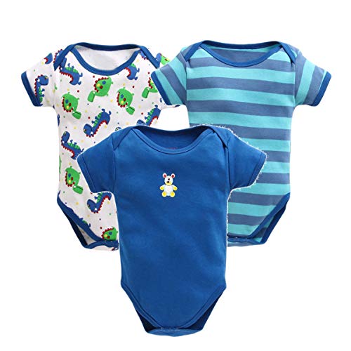 Image of EIO Newborn Baby Cotton Romper Sleepsuit | Half Sleeve Jumpsuit Bodysuit for Boys & Girls | Soft Breathable Baby Clothes Combo Pack
