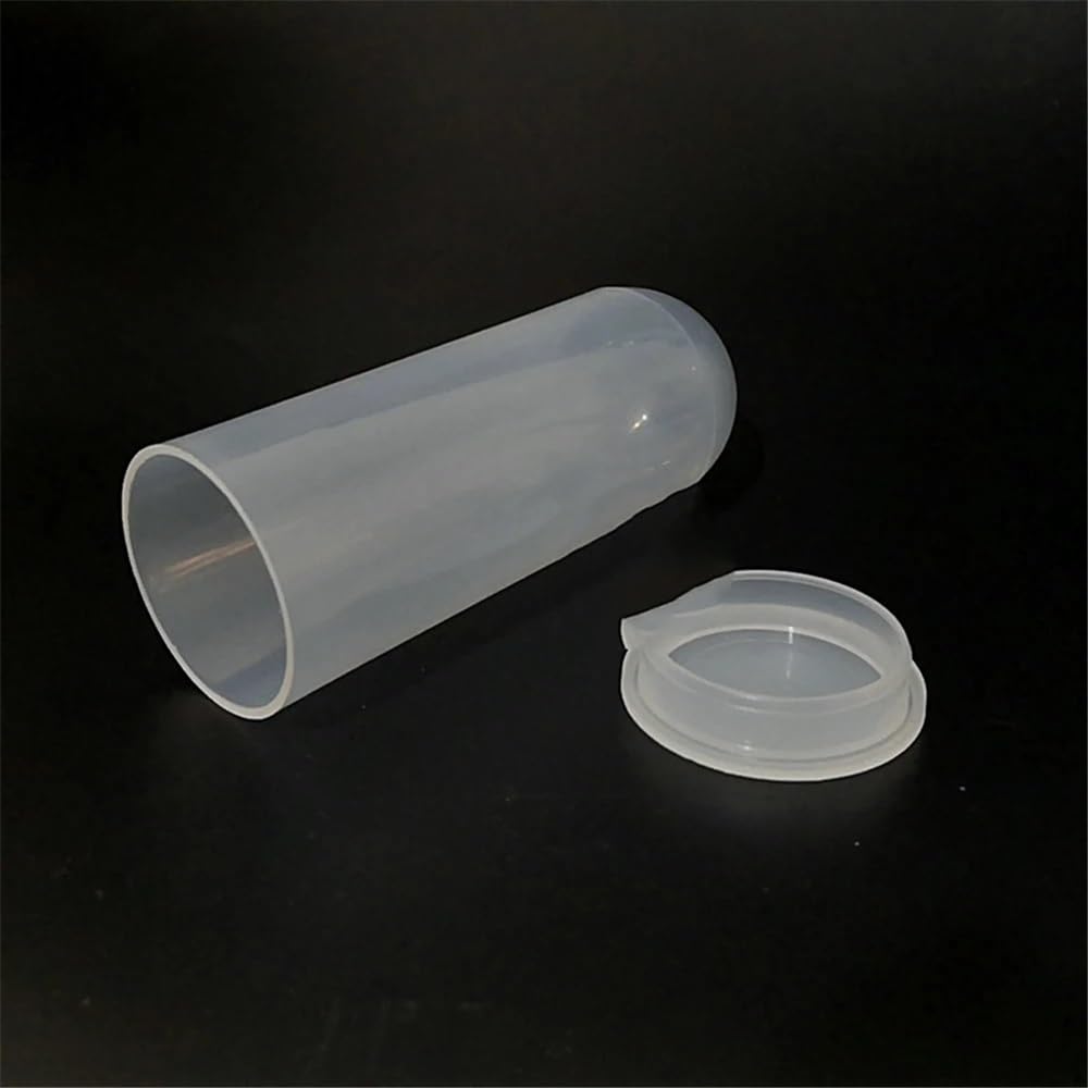 Zestaw 30 przezroczystych plastikowych probówek wirówkowych o pojemności 120 ml z okrągłym dnem i płaską pokrywką