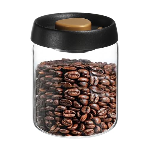 Recipiente de café al vacío de vidrio sofisticado con tapa hermética elegante 2