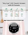 KOOC grand Air Fryer, 4.5 Four électrique à four chaud Quart, feuille de chaleur gratuite pour guide de référence rapide, LED Toucher l'écran numérique, 8 en 1, Temp/Time sur mesure, Panier antiadhésif, Rose