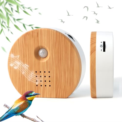 Bird Sound Box, Motion Sensor Sound Box with Wooden Decorative Nature Sound Speaker, Bird Chirping Sound Box for Relaxation Meditation Spa Sleep (White)