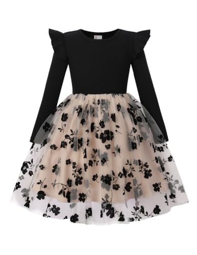 Image of PATPAT Girl's Tulle Dress Tutu Party Birthday Poster Formal Fancy Flower Princess Dresses