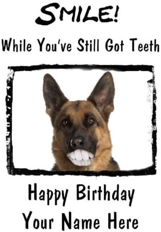 Berger Allemand Chien Happy Birthday Dents Smile Code35 A5 Personnalise Carte De Vœux Amazon Fr Fournitures De Bureau