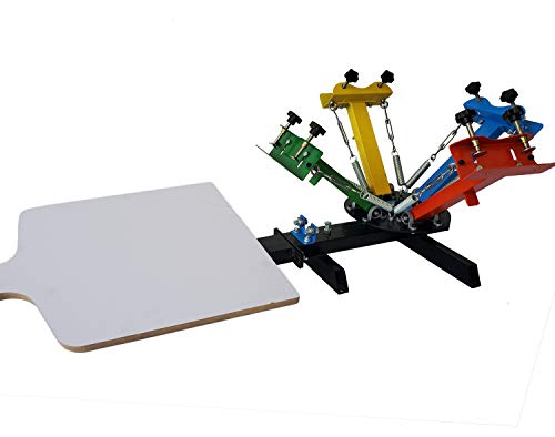 Screen Printing Press 4 Color 1 Station Manual Printing Ink Printing Silk Screen Printing Machine Press for T-Shirt DIY Printing