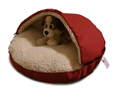 Long Rich Happycare Textiles Durable Oxford To Sherpa Pet Cave And Round Pet Bed, 25", With Removable Top And Insert #TOP1
