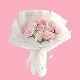 Indoor Outdoor Fälschung Tag Seifengeschenk Rose konserviert Home kunstblumen im Topf (White, One...