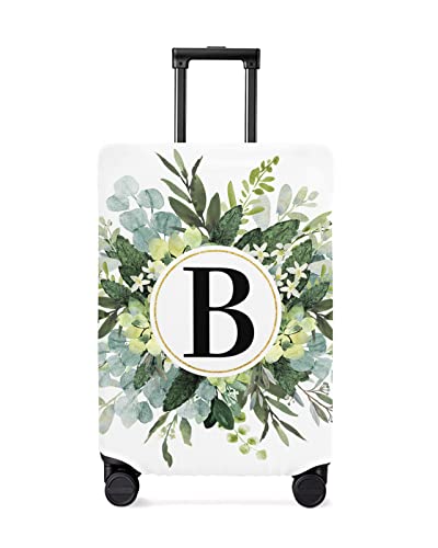 Travel Luggage Cover Small Suitcase Cover Fit for 19-21 Inch Luggage Luggage Protector Suitcase Cover Scratchproof Letter B, Watercolor Farmhouse Eucalyptus Wreath Luggage Cover Protector for Suitcase