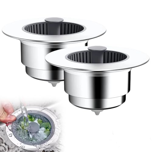 Sink Strainer, 3 in 1 Kitchen Sink Drain Strainer, Stainless-wrap Shell, Anti-Clogging, Universal Sink Strainer (2)