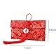 4 PCS Chinese Silk Red Envelopes, Chinese Lucky Dragon Element Red Envelopes for Wedding, New Year Red Money Pockets, Approx Can Hold 100 Sheets, 4 Styles