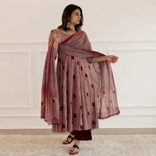 Image of ANNI DESIGNER Women Rayon Blend Kurta with Pant & Dupatta