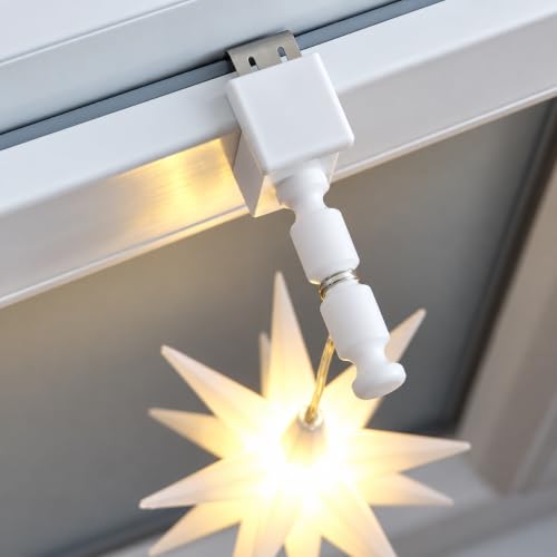 dekohaken24.de Fensterhaken Distanzhalter 10–27 mm für Fensterdeko ohne Bohren & Kleben (weiß, M… – Ansicht 5