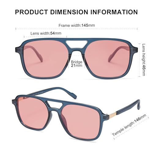 Image of SOJOS Retro Aviator Sunglasses for Women Men,Trendy Rectangle Womens Mens Shades Sun Glasses SJ2202