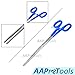 AAProTools Heavy Duty Blue PVC (Polyvinyl Chloride) Grip Handle German Grade Stainless Hemostat Forceps Straight Serrated 8