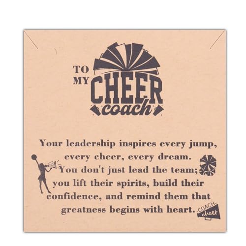 Image of BEKECH Cheerleader Coaches Cheer Coach Bracelet Jewelry for Coaches Cheer Gift for Her Appreciation Gift for Cheerleading (card-gold)