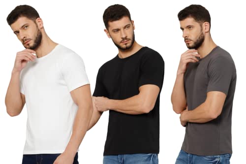 Image of T-Shirt for Men - 100% Cotton Casual T-Shirt | Half Sleeve, Round Neck 4 Way Stretch Fabric | Slim Fit T-Shirt
