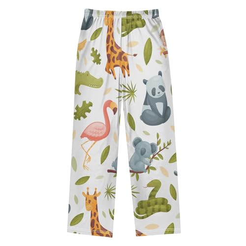 Tropical Animal Boys Pants Boys Athletic Pants Long Pant for Boywith Pockets Wide-Leg Size 6-14Y2