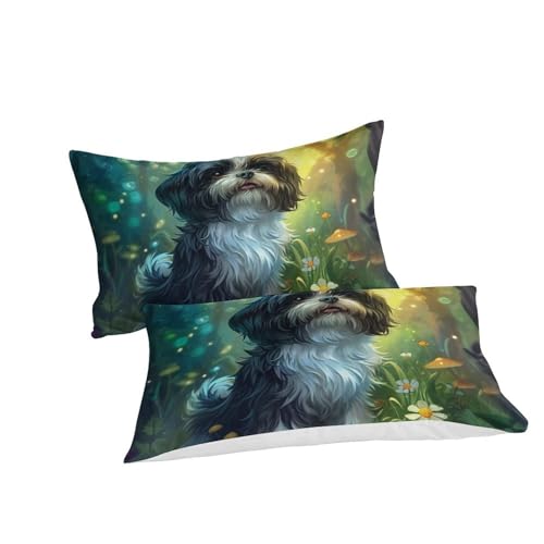 Housse de couette chien 3D hypoallergénique et thermorégulatrice en microfibre douce 200x200