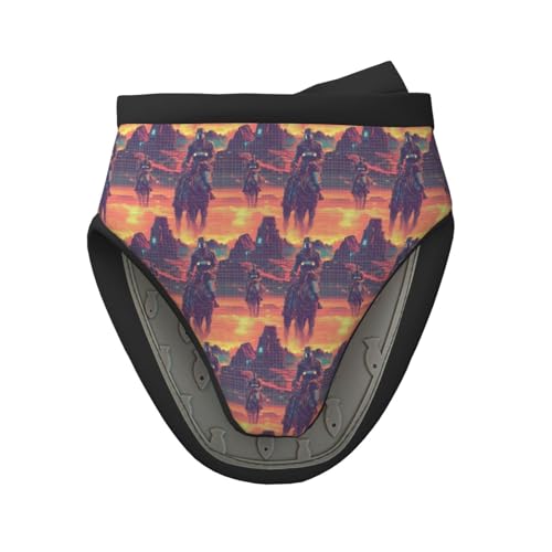 Mitaines de four résistantes à la chaleur, avec doublure en silicone imprimé cowboy occidental, cyber rétro, gants de cuisine doux, résistants à la...