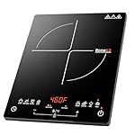 Induction Cooktop 1800W Portable Electric Stove Countertop, 8 Preset Functions & Temp Settings, 2 Cooking Modes, Timer, Child Lock for Tiny Kitchen, Apartment, Camping, RV Countertop Burner